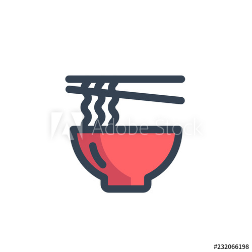 500x500 Noodle Icon Filled Outline Style