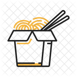 256x256 Instant Noodle Icon Of Colored Outline Style
