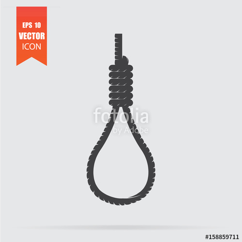 500x500 Noose Icon In Flat Style Isolated On Grey Background Stock Image