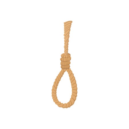 450x450 Hangman Noose Icon In Cartoon Style On A White Background Royalty