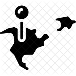256x256 North America Icon Of Glyph Style