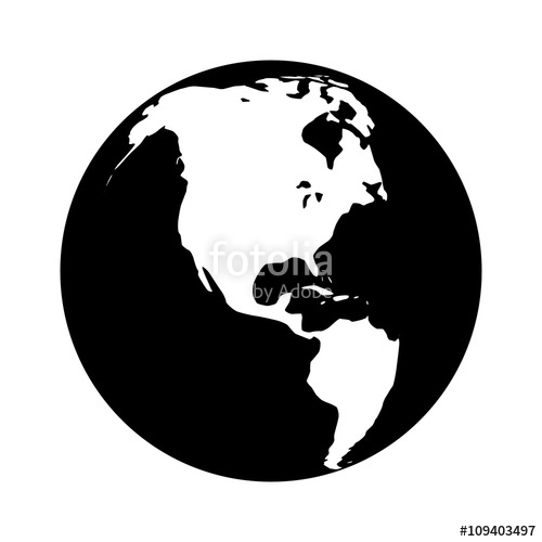 500x500 World Map Globe Or Planet Earth With North America Flat Icon