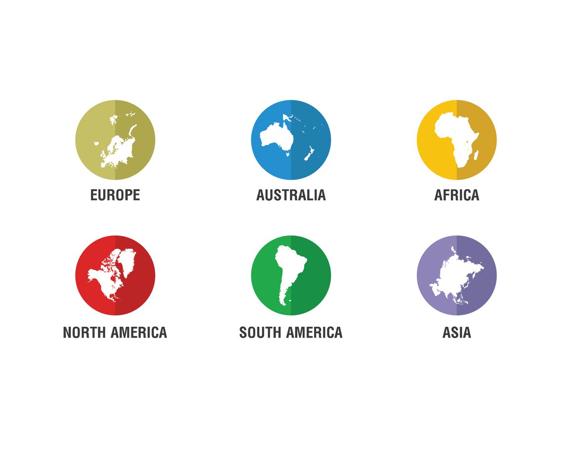 1136x936 Continental Icons Vector Vector Art Graphics