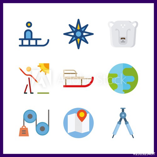 500x500 North Icon Vector Illustration North Set Polar Bear