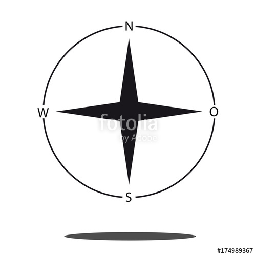 500x500 North Direction Compass Icon