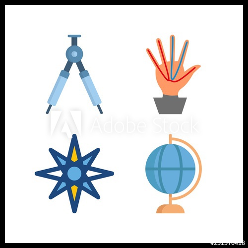 500x500 North Icon Vector Illustration North Set Earth Globe