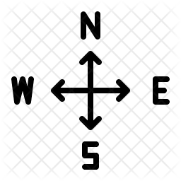 256x256 North Icon Of Line Style