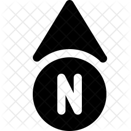 256x256 North Direction Icon Of Glyph Style