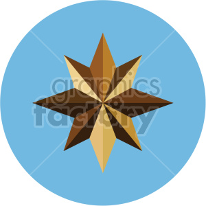 300x300 Christmas North Star On Blue Circle Background Icon Clipart