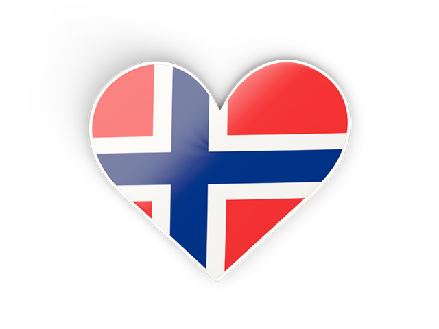 640x480 Heart Sticker Illustration Of Flag Of Norway