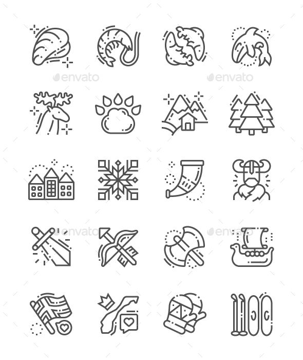 590x700 Norway Line Icons Icons Line Icon, Create Icon, Icon Design