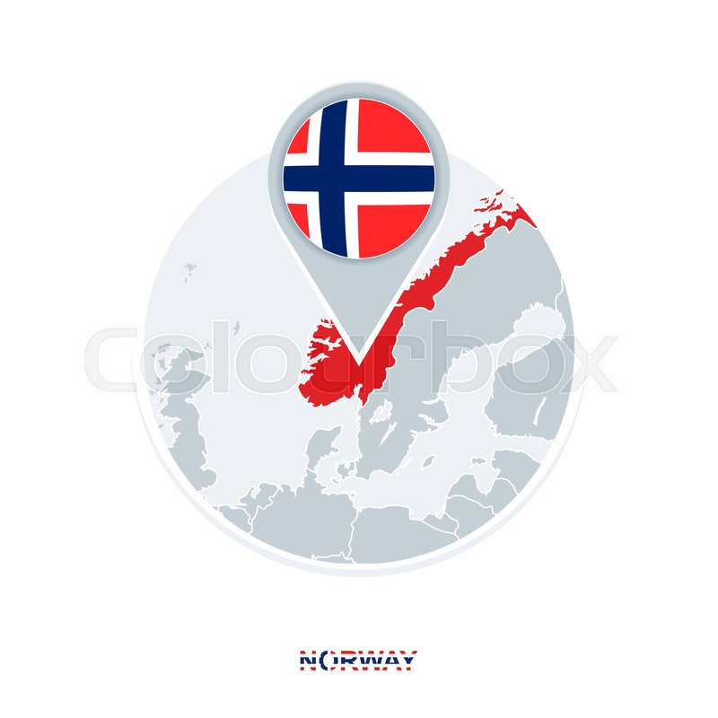 800x800 Norway Map And Flag, Vector Map Icon Stock Vector Colourbox