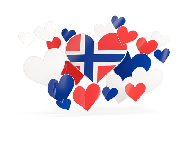 640x480 Flying Heart Stickers Illustration Of Flag Of Norway