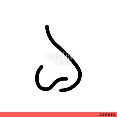 500x500 Nose Vector Icon, Smell Symbol Simple, Flat Design On White