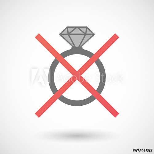 500x500 Not Allowed Icon With An Engagement Ring