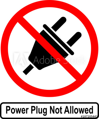 414x500 Power Plug Not Allowed Icon
