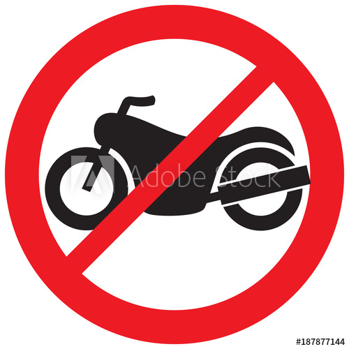 500x500 No Motorcycle Prohibition Sign