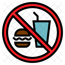 256x256 Fast Food Not Allowed Icon Of Colored Outline Style