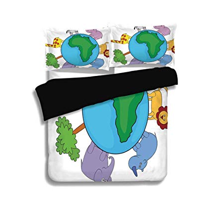 425x425 Black Duvet Cover Set King Size,zoo,world Icon Africa