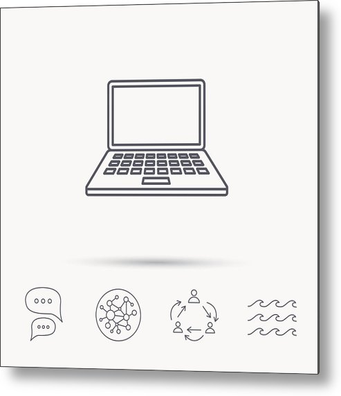 493x572 Notebook Icon Mobile Laptop Sign Metal Print