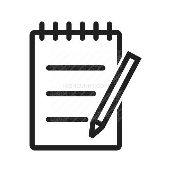 600x600 Notebook Pen Line Icon