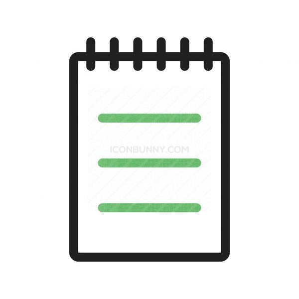 600x600 Notepad Line Green Black Icon
