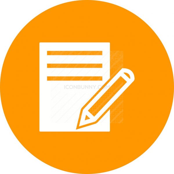 600x600 Notepad And Pencil Flat Round Icon