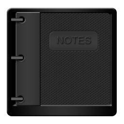 256x256 Black, Notepad Icon