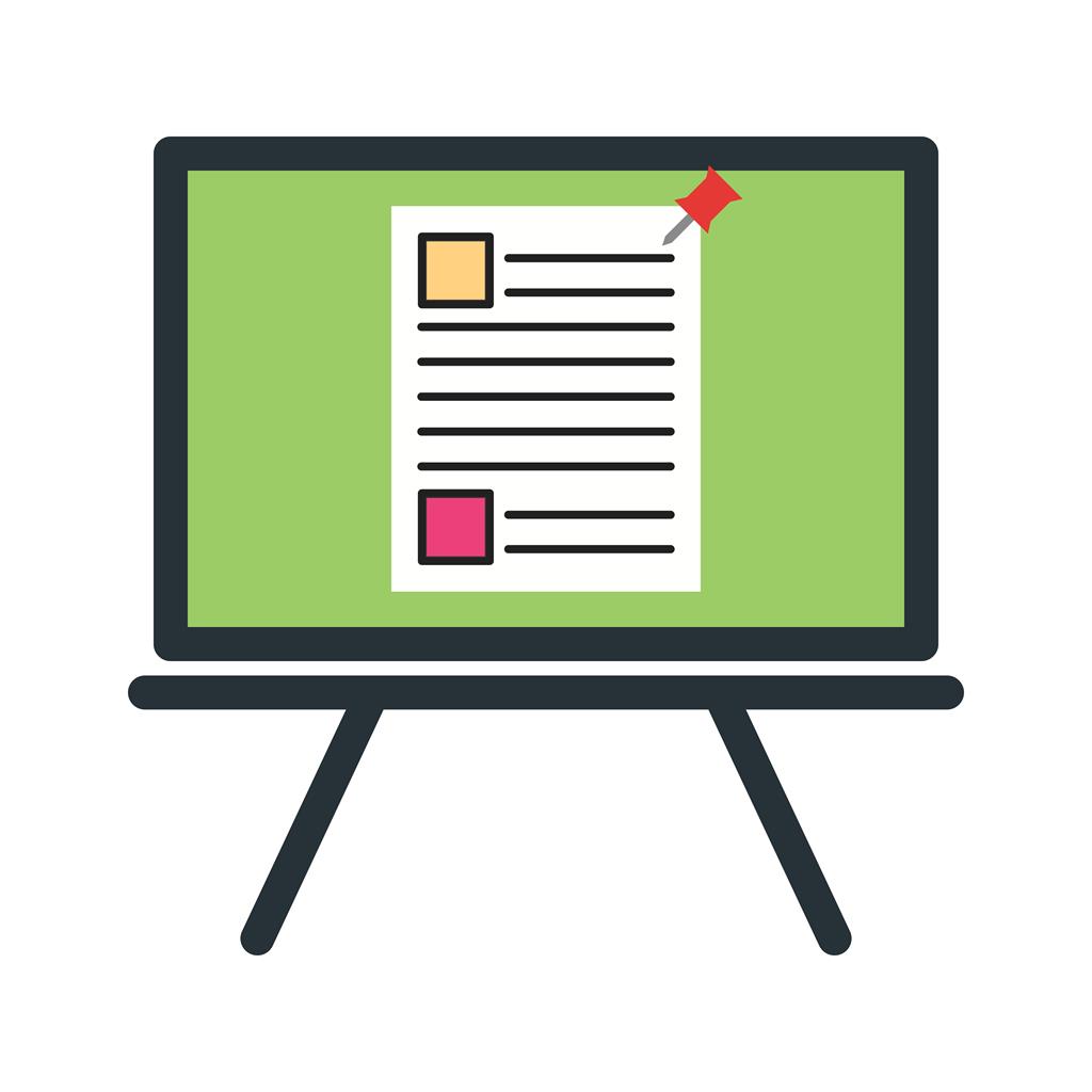 1024x1024 Notice Board Flat Multicolor Icon