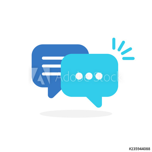 500x500 Chat Bubbles Notice Icon Concept Of Modern Communication Vector
