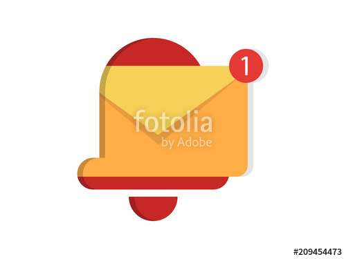 500x375 Message Notification Bell Icon Vector Stock Image And Royalty