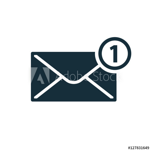 500x500 New Message, Notification Icon On White Background