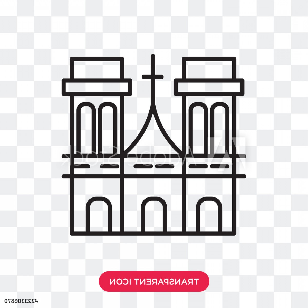 1200x1200 Notre Dame Vector Icon Isolated On Transparent Background Notre