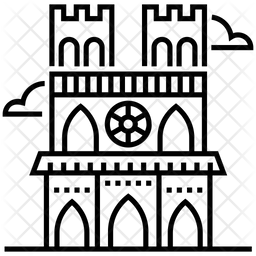 256x256 Notre Dame Icon Of Line Style