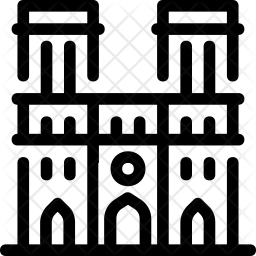 256x256 Notre Dame De Paris Icon Of Line Style