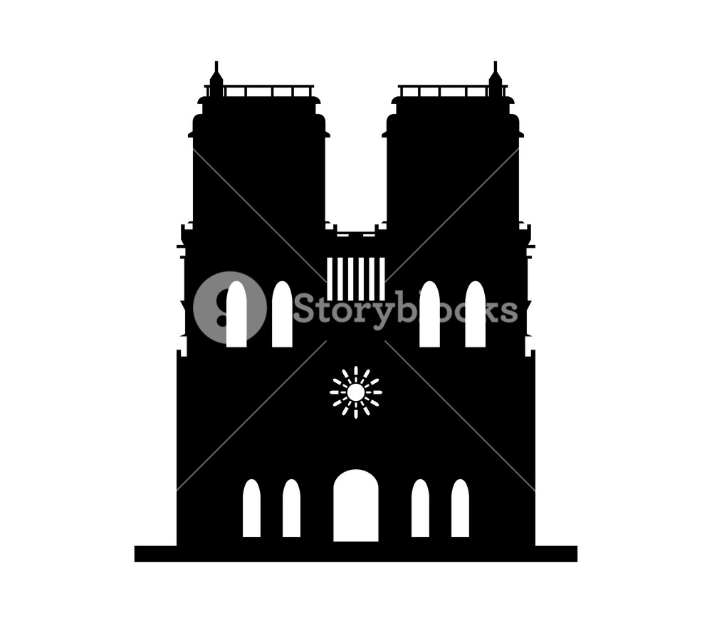 1000x875 Notre Dame Icon On White Background Royalty Free Stock Image
