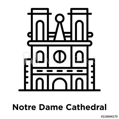 500x500 Notre Dame Cathedral Icon Isolated On White Background Modern