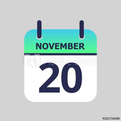 500x500 Flat Icon Calendar Of November Isolated On Gray Background