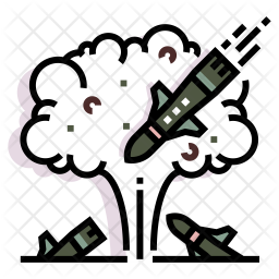 256x256 Nuclear Bomb Icon Of Colored Outline Style