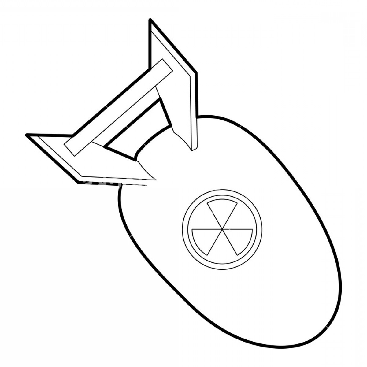 1200x1200 Atomic Bomb Icon Outline Illustration Of Atomic Bomb Vector Icon