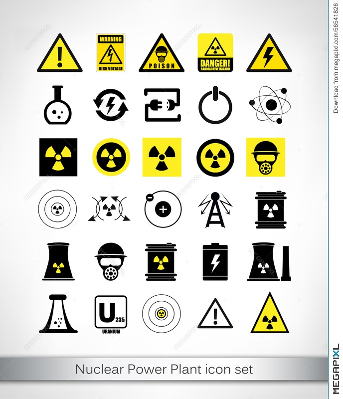 688x800 Nuclear Power Plant Icon Set Illustration