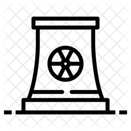 256x256 Nuclear Power Plant Icon Of Line Style