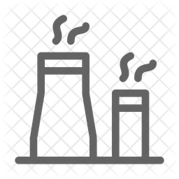 256x256 Nuclear Power Plant Icon Of Line Style