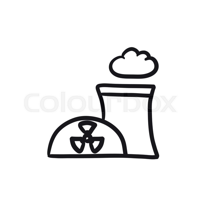 800x800 Nuclear Power Plant Vector Sketch Icon Stock Vector Colourbox