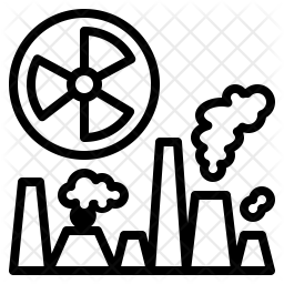 256x256 Nuclear Powerplant Icon Of Line Style