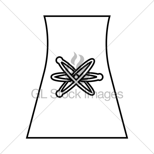 500x500 Cooling Tower Of Nuclear Power Plant Icon Gl Stock Images