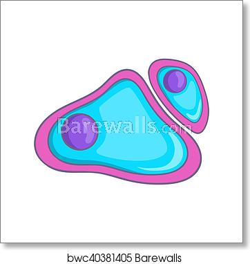 362x382 Cell Nucleus Icon, Cartoon Style, Art Print Barewalls Posters