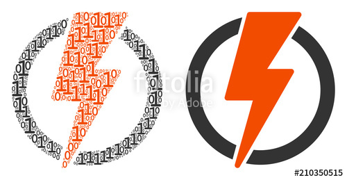 Electricity Composition Icon Of Zero And Null Digits In Random 500x259 Electricity Composition Icon Of Zero And Null Digits In Random
