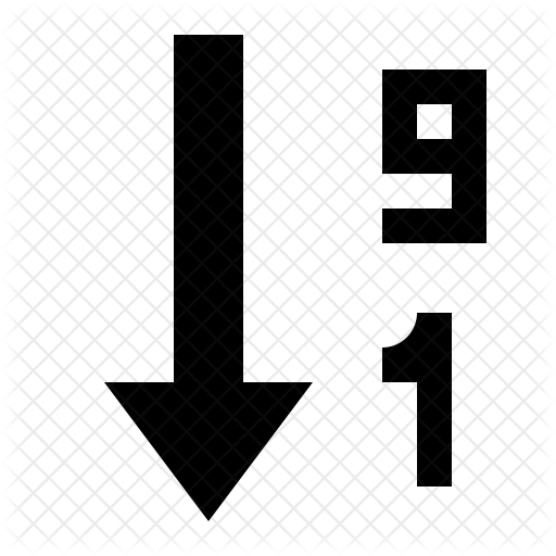 512x512 Descending Number Icon Of Glyph Style