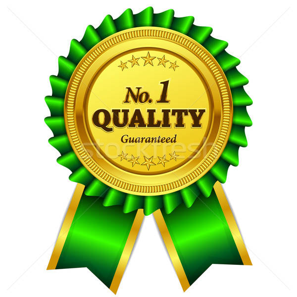 600x600 Number One Quality Guaranteed Green Seal Vector Icon Vector